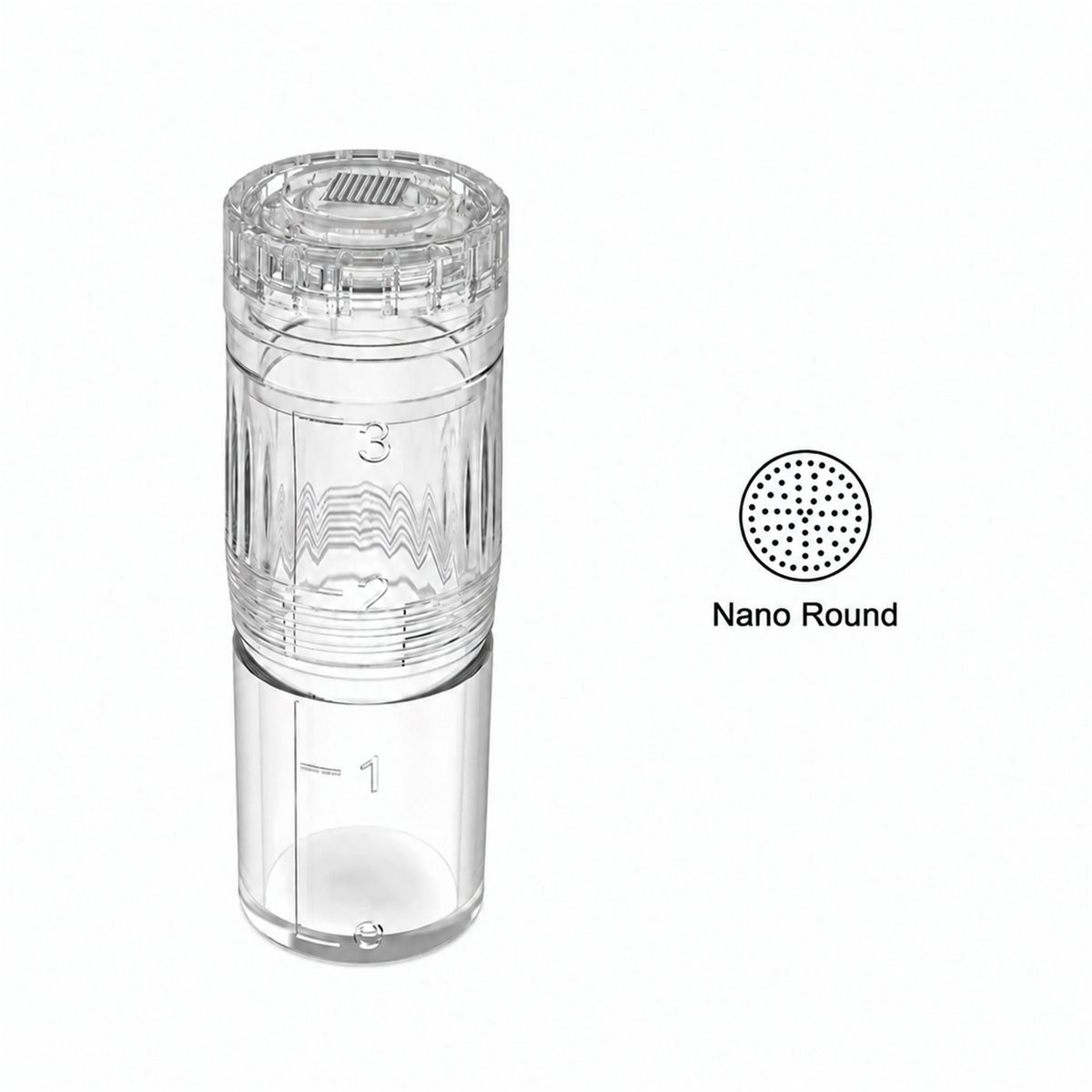 Cartouche de rechange H3/H5 Nano rond avec réservoir et schéma de l’embout