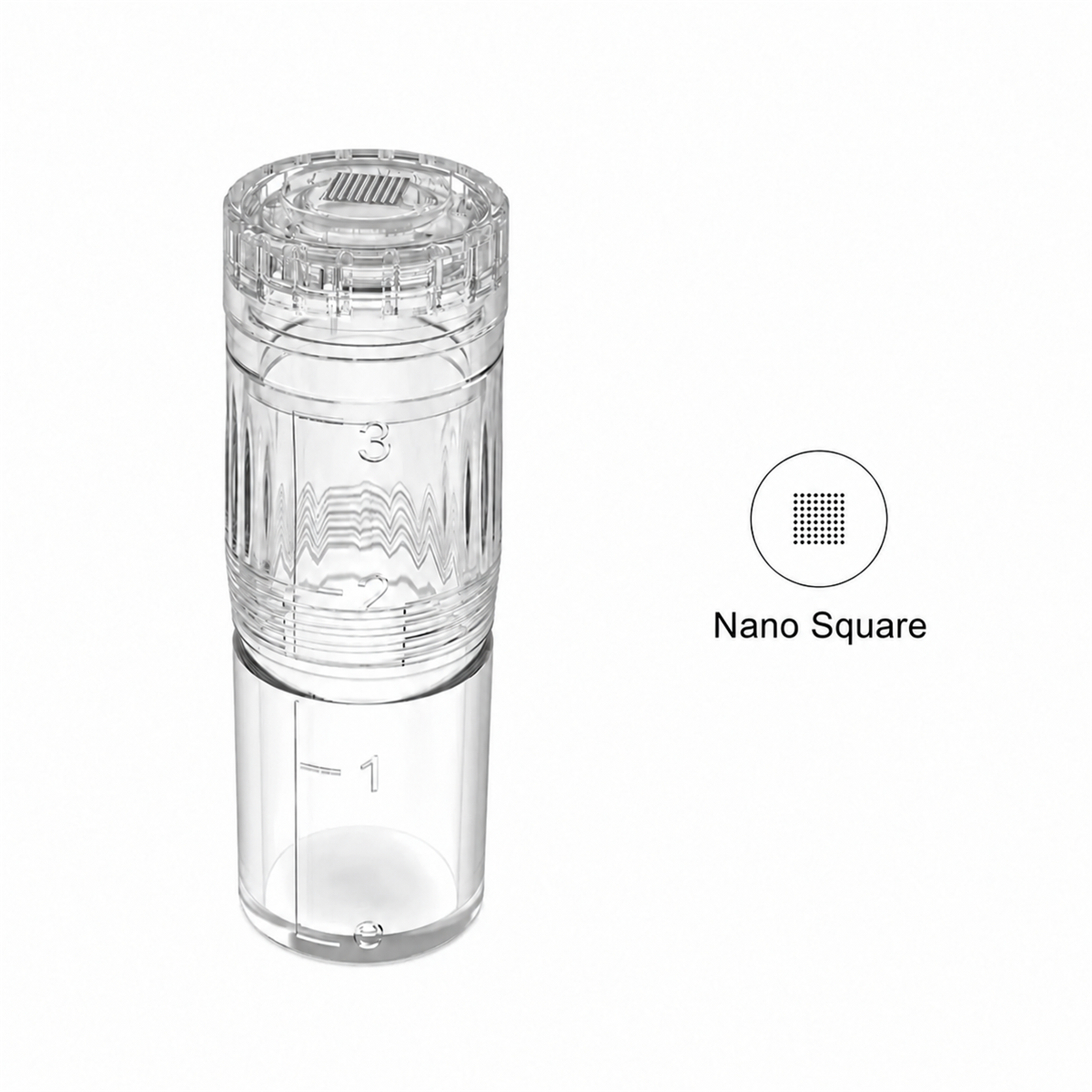 Cartouche de rechange H3/H5 Nano carré avec réservoir et schéma de l’embout