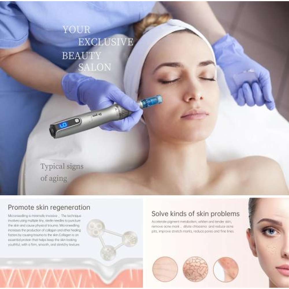 Illustration fournisseur M8s associant démonstration faciale et schémas de peau